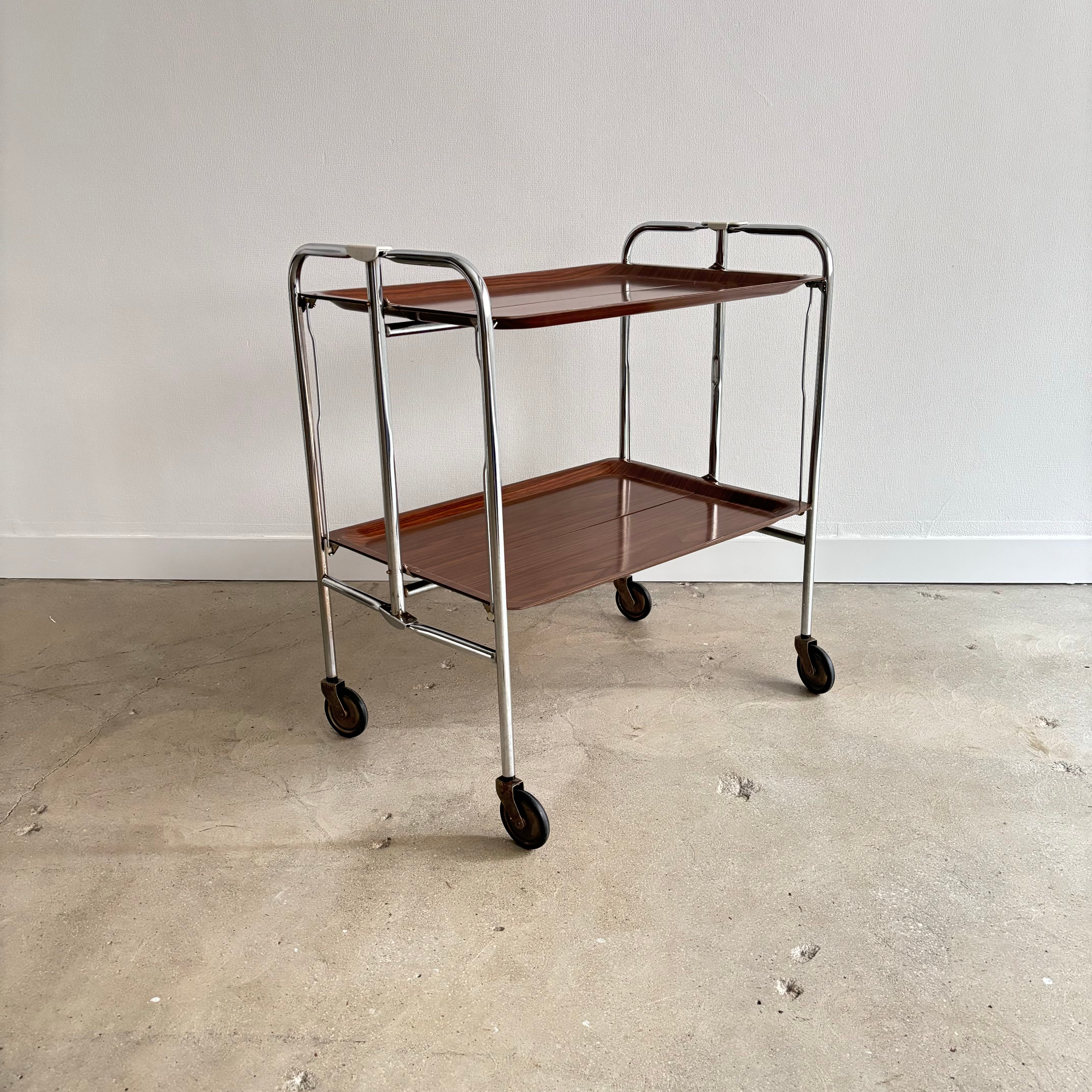 60s gerlinol folding serving trolley — container